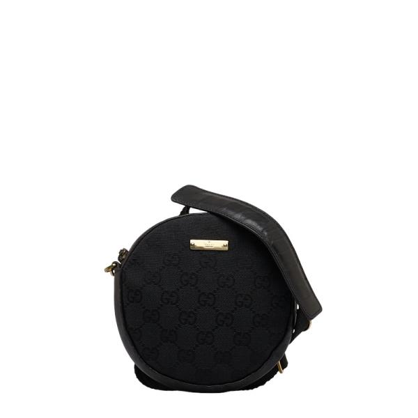 ●中古 GUCCIグッチ GG総柄キャンバスマザーズショルダーバッグ 黒 大容量 GUCCI グッチ GGキャンバス ラウンド ショルダーバッグ 90700