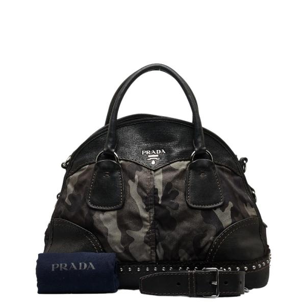 PRADA プラダ カモフラージュ 迷彩 スタッズ ハンドバッグ ショルダー 