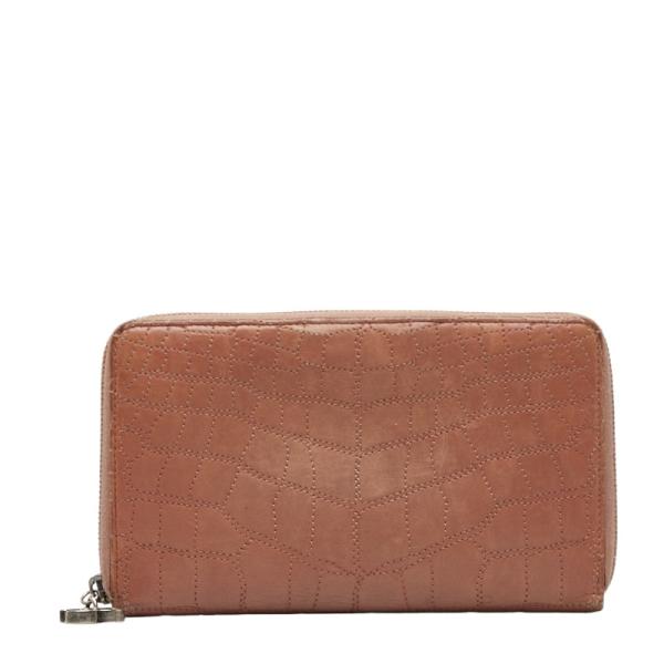 CHANEL（シャネル） クロコダイル風 ラウンドファスナー 長財布 ピンク