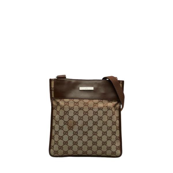 GUCCI ショルダーバッグ ベージュ/ブラウン GUCCI グッチ ワンショルダーバッグ GGキャンバス レザー