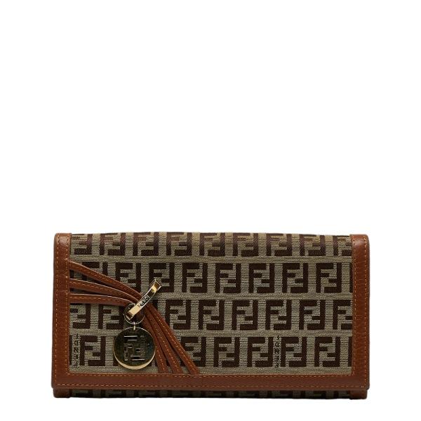 FENDI フェンディ ズッキーノ 長財布 8M0000 ベージュ ブラウン 