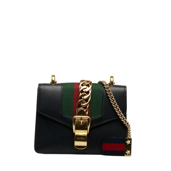 グッチ シェリーライン シルヴィ スモール 斜め掛け チェーン ショルダーバッグ 431666 レザー レディース GUCCI 【1-0242979】 GUCCI（グッチ） シルヴィ スモール シェリーライン 斜め掛け チェーン