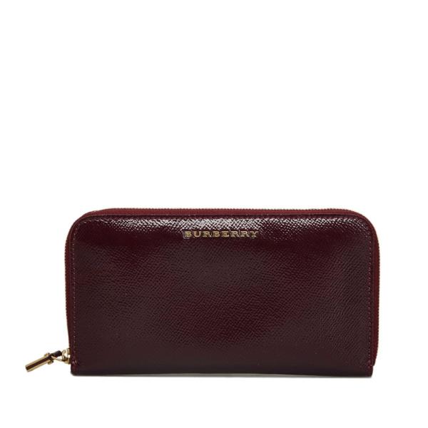 BURBERRY バーバリー　長財布　レディース　 財布　ワイン色 BURBERRY バーバリー ラウンドファスナー 長財布 ワインレッド