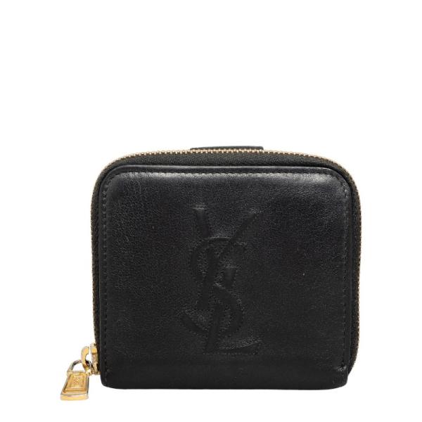 YSL 二つ折り財布 口紅柄 黒 楽天市場】イヴサンローラン 二つ折り財布 ロゴ 中古 ブラック