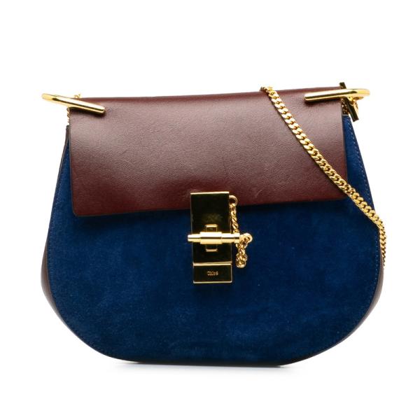 Chloe（クロエ） ドリュー チェーン ショルダーバッグ ブルー ブラウン