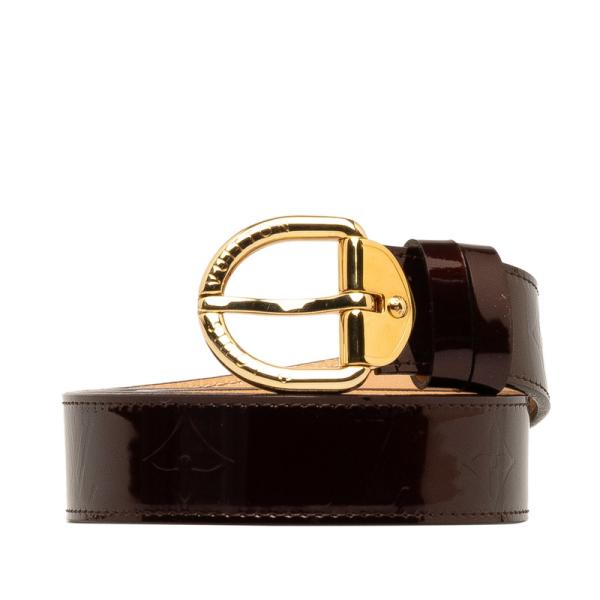 ルイヴィトン ベルト モノグラム ヴェルニ サンチュールヴェルニ パテントレザー アマラント M6979 サイズ80cm LOUIS VUITTON エナメル レザー 革 アパレル 服飾小物 ブランド小物 レディース 女性 箱付き【中古】 LOUIS VUITTON（ルイ・ヴィトン） ルイ ヴィトン モノグラム ヴェルニ
