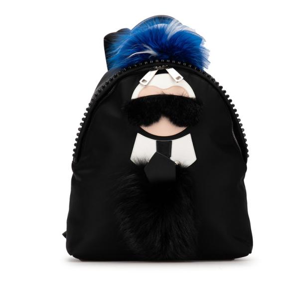 【FENDI】カールラガーフェルド　リュック♬ 美品】フェンディ カール・ラガーフェルド コラボ バックパック