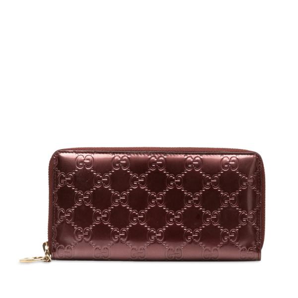 美品✨GUCCI 長財布　ラブリーハート　シマ　パールピンクベージュ　レディース GUCCI グッチ グッチシマ ラブリー Gハート ラウンドファスナー