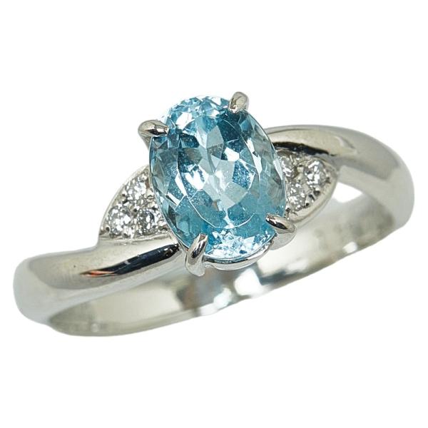 Pt900 プラチナ アクアマリン1.38ct ダイヤ0.07ct リング 指輪