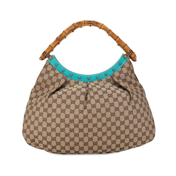 mi様一枚 GUCCI（グッチ） GGキャンバス バンブー ハンドバッグ 124293 ベージュ
