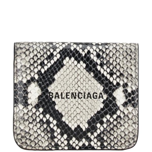 BALENCIAGA（バレンシアガ） パイソン型押し 二つ折り財布 コンパクト