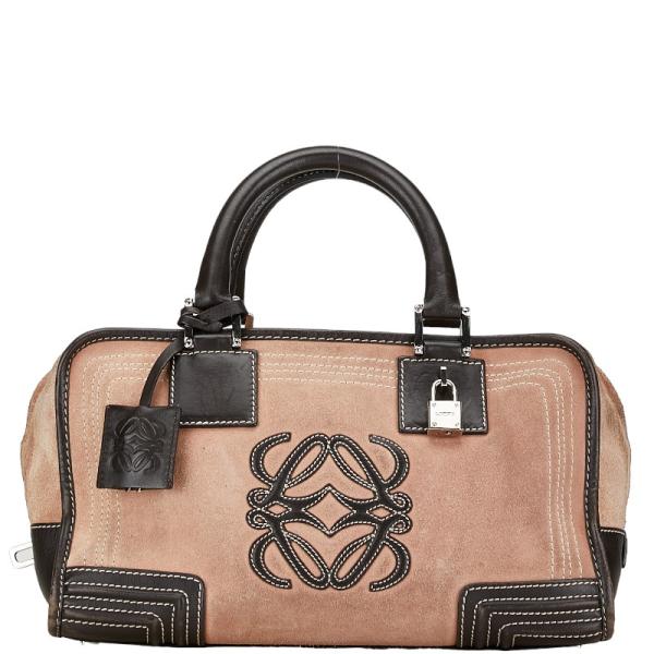 即購入⭕️ 希少LOEWE ロエベ　ハンドバッグ　アナグラム　ポーチ付き　ブラウン LOEWE（ロエベ） アナグラム アマソナ ハンドバッグ 060705 ベージュ