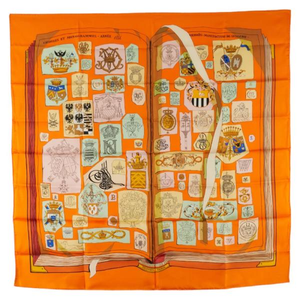 【美品】  HERMES / エルメス | カレ90 CHIFFRES ET MONOGRAMMES ANNEE 図面と記号 シルク スカーフ　袋付き | レッド系 楽天市場】【美品】 HERMES / エルメス | カレ90 CHIFFRES ET