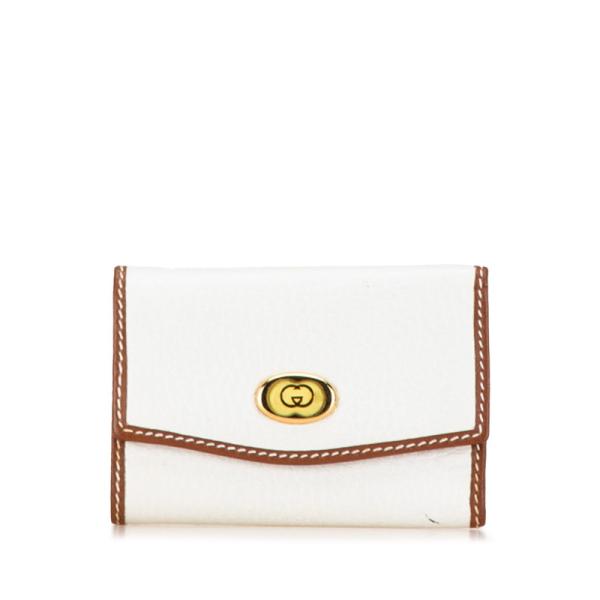 レア美品✨グッチ◇オフィディア6連キーケース　ゴールド金具シェリーライン白レザー GUCCI（グッチ） 6連 キーケース 033 381 0041 ホワイト ブラウン