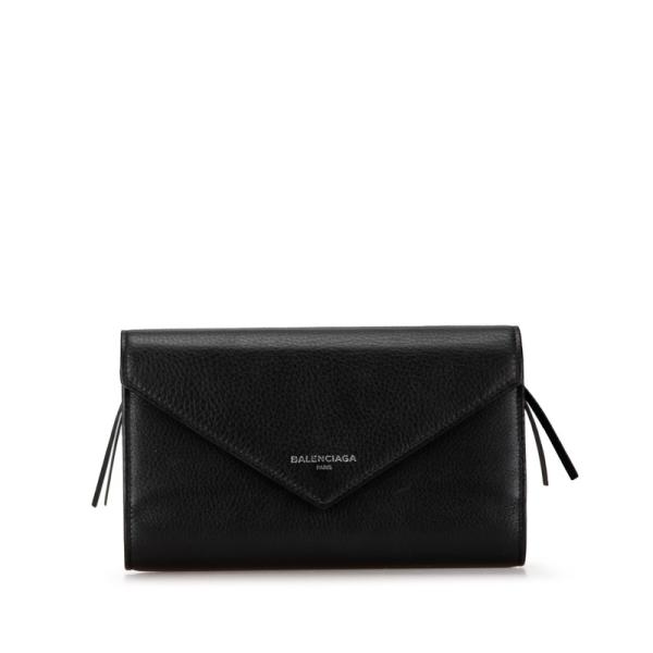 未使用品　BALENCIAGA バレンシアガ　二つ折り財布　ロゴグラム　ブラック BALENCIAGA（バレンシアガ） ロゴ 長財布 二つ折り財布 571661