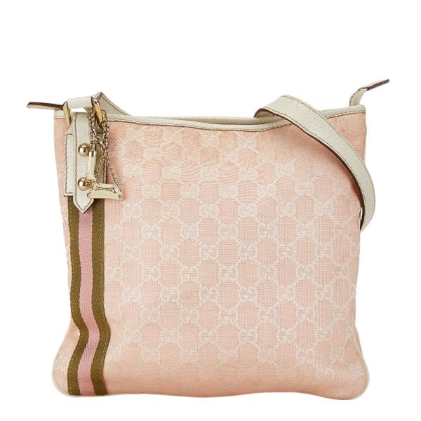 未使用　GUCCI ピンク GGパターン キャンバスショルダーバッグ GUCCI グッチ GGキャンバス 斜め掛け ショルダーバッグ 144388