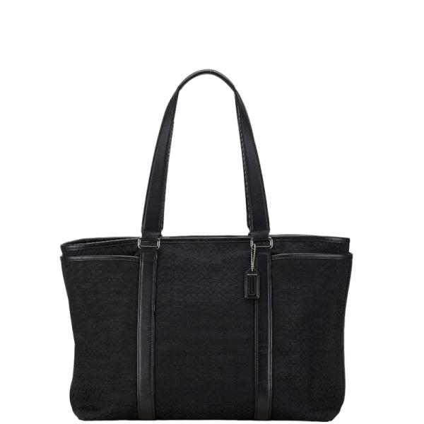 コーチ f77014 ミニシグネチャー トートバッグ キャンバス ブラック 美品 COACH（コーチ） ミニシグネチャー トートバッグ F77014 ブラック
