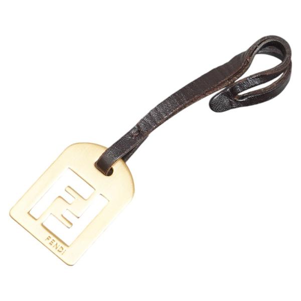 FENDI（フェンディ） ロゴ チャーム バッグチャーム ゴールド ブラウン