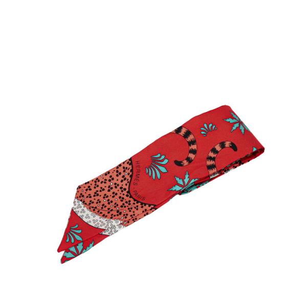 ⭐️美品⭐️ エルメス レオパード ツイリースカーフ レッド 赤 HERMES エルメス ツイリー LES LEOPARDS レオパード スカーフ