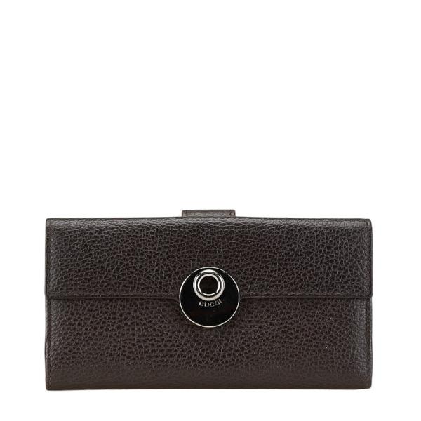 GUCCI グッチ 二つ折り財布 231835 ブラウン レザー レディース