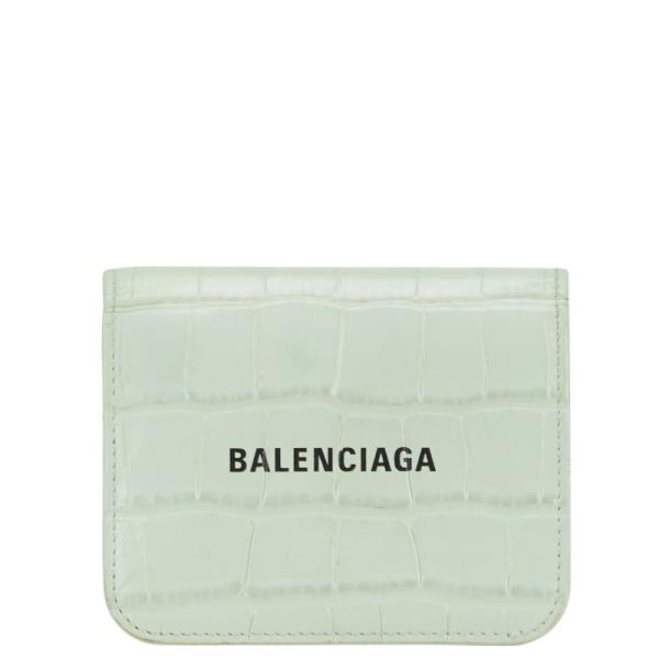 美品　バレンシアガ　ミニウォレット　二つ折り財布　ネオクラシック　クロコ型押し BALENCIAGA バレンシアガ ネオクラシック 二つ折り財布 ミニ