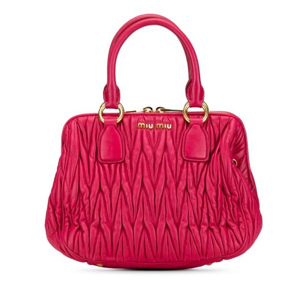 ミュウミュウ バッグ　マテラッセ　ピンク　ハンドバッグ miu miu（ミュウミュウ） マテラッセ ハンドバッグ RLN059 ピンク