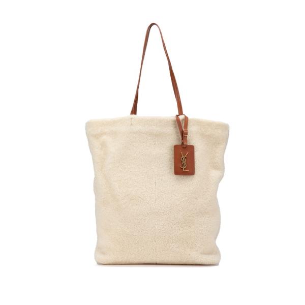 ASUS サンローラン トートバッグ 532626 ベージュ ムートン レディース