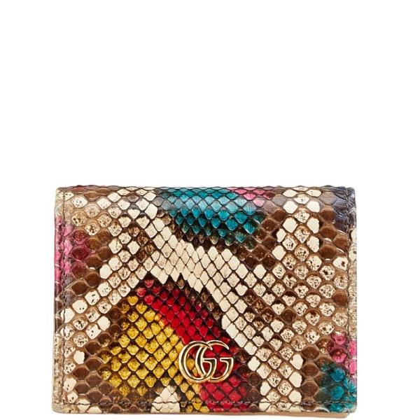 未使用 グッチ GGマーモント 2つ折り財布 パイソン マルチカラー レディース GUCCI（グッチ） GGマーモント 二つ折り財布 456126 マルチカラー