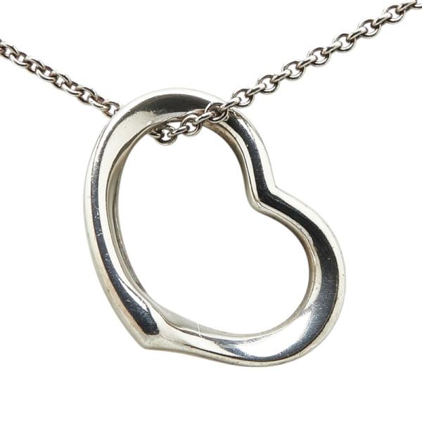 超美品TIFFANY＆CO.オープン ハート スターリングシルバー、7mm TIFFANY&Co.（ティファニー） オープンハート ネックレス スターリング