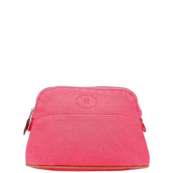 美品✨HERMES エルメス ボリードポーチ 20 コスメポーチ キャンバス HERMES エルメス ボリード20 ポーチ ピンク キャンバス レディース