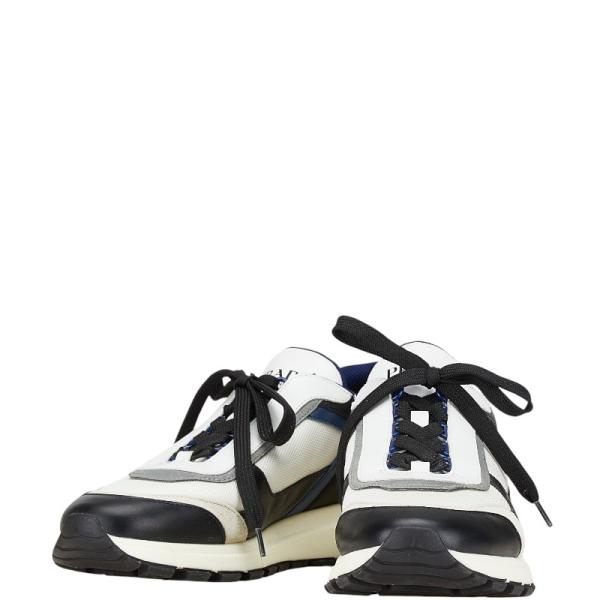 PRADA ネイビー スエード スニーカー　サイズ8 ネイビー プラダ コラプス Re-Nylon xスエード スニーカー | PRADA