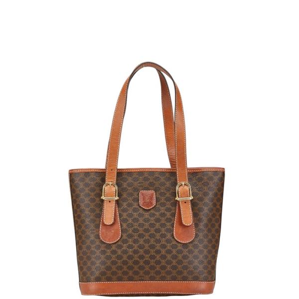 CELINE（セリーヌ） マカダム トートバッグ ブラウン PVC レザー