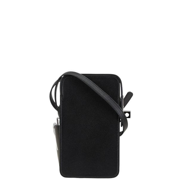 エルメス アカボックス  斜め掛け スマートフォンショルダーバッグ ブラック ボックスカーフ レディース HERMES 【中古】 HERMES（エルメス） アカボックス 斜め掛け スマートフォンショルダー