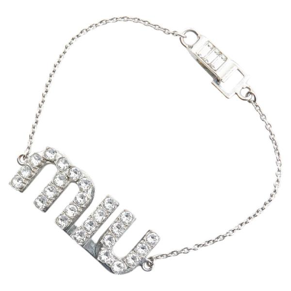miu miu（ミュウミュウ） ロゴ ブレスレット シルバー メッキ ライン