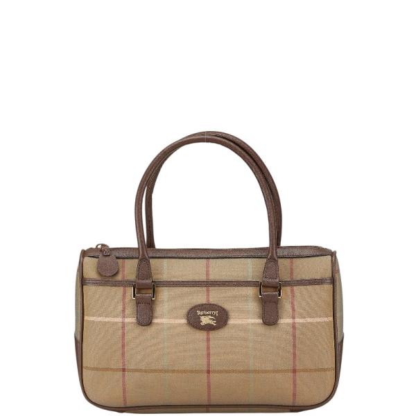 BURBERRY バーバリー チェック ハンドバッグ ブラウン マルチ BURBERRY バーバリー チェック ハンドバッグ ブラウン マルチ