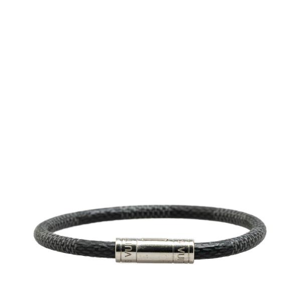 美品✨付属品付 ルイヴィトンダミエ リバーシブル ブレスレット 黒 レザー　本革 LOUIS VUITTON（ルイ・ヴィトン） ルイ ヴィトン ダミエ グラフィット