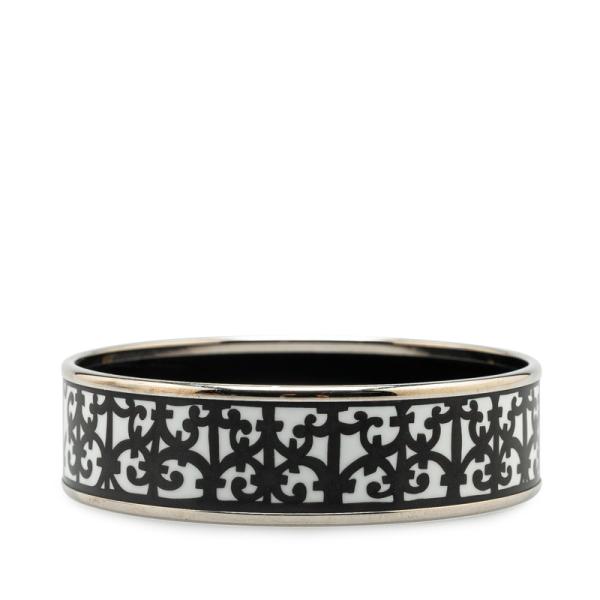 HERMES エルメス エマイユ ガダルキヴィール バングル シルバー ブラック HERMES（エルメス） エマイユGM ガダルキヴィール バングル ブラック