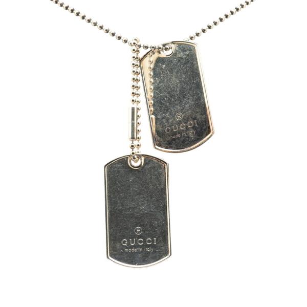 GUCCI グッチ シルバー ドッグタグ ボールチェーン ネックレス