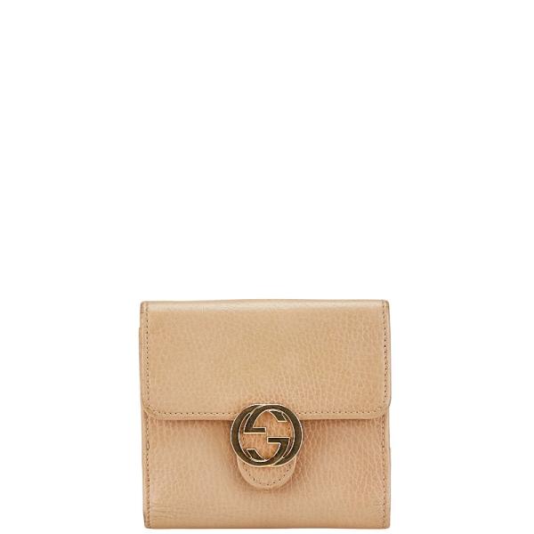 GUCCI グッチ インターロッキング 三つ折り財布 615525 ベージュ GUCCI グッチ インターロッキング 三つ折り財布 615525 ベージュ