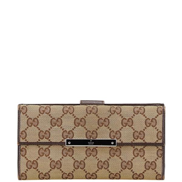 【正規品】グッチ 長財布 GGキャンバス ロゴプレート ラウンドジップ ベージュ GUCCI - GUCCI グッチ 長財布 GGキャンバス ロゴプレート