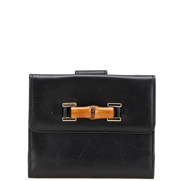 【中古美品】グッチ GUCCI ラウンドファスナー 二つ折り財布 バンブー GUCCI（グッチ） バンブー 二つ折り財布 035 0959 1866 0 ブラック
