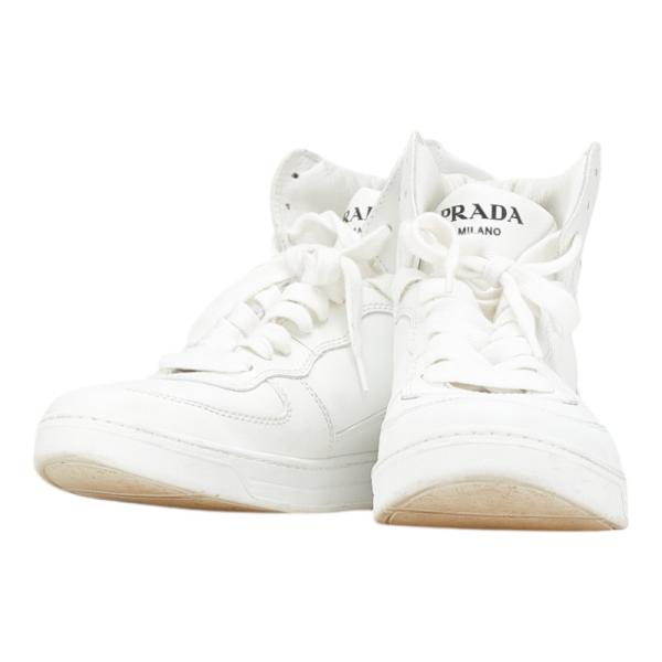 PRADA（プラダ） 三角ロゴ ハイカット スニーカー サイズ:6 1/2 2TG179
