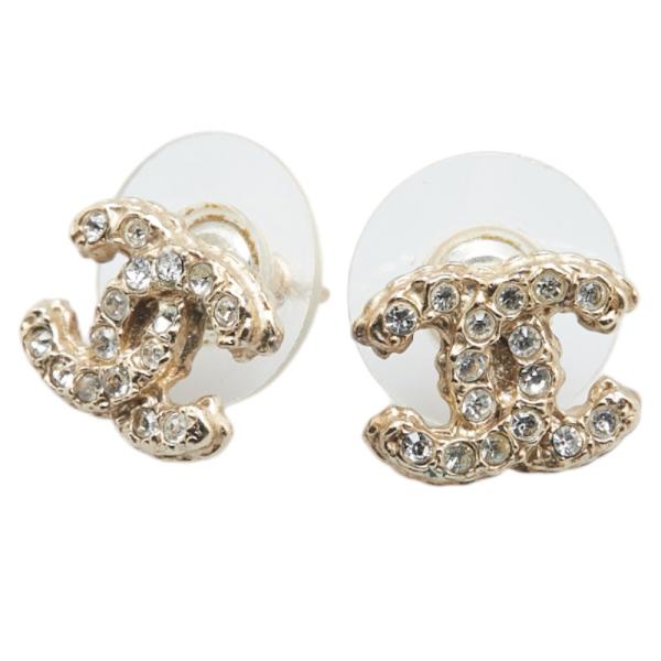 CHANEL シャネル ココマーク ラインストーン スタッドピアス  