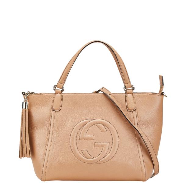 グッチ ソーホー タッセル ハンドバッグ ショルダーバッグ 2WAY 369176 ベージュ レザー レディース GUCCI 【中古】 GUCCI（グッチ） ソーホー タッセル ハンドバッグ ショルダーバッグ