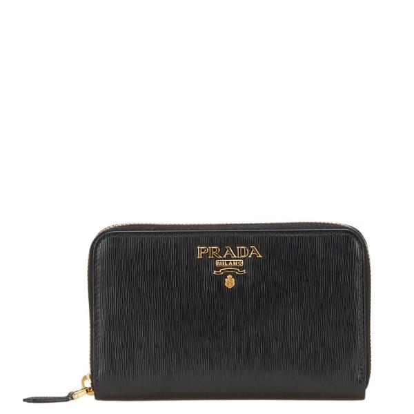 PRADA（プラダ） ラウンドファスナー 長財布 1ML157 ブラック レザー