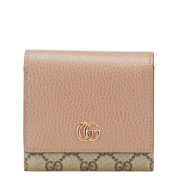 グッチ GUCCI GGスプリーム ダブルG バイカラー ミディアム ウォレット 598587 2つ折り財布 レディース 送料無料 【中古】 GUCCI】グッチ『ダブルG ミディアム ウォレット』598587 レディース 二