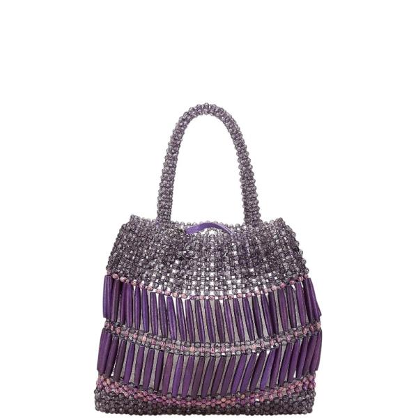 ANTEPRIMA アンテプリマ ビーズ ワイヤーバッグ ハンドバッグ パープル  