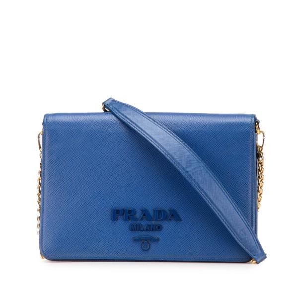 PRADA（プラダ） チェーン ショルダーウォレットバッグ 1BP012 ブルー