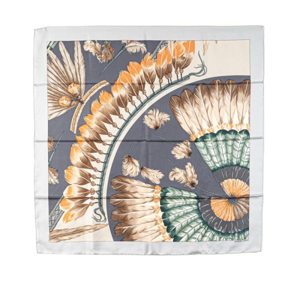 HERMES エルメス カレ90 BRAZIL ブラジル スカーフ グレー