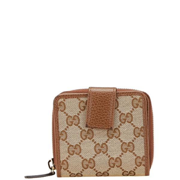 GUCCI（グッチ） GGキャンバス ラウンドファスナー 二つ折り財布